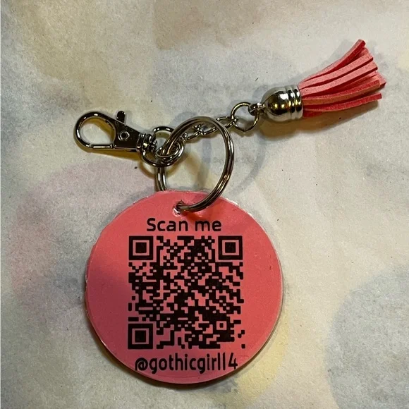 QR Code Keychain with Tassel Pick Your Color - Picture 8 of 17